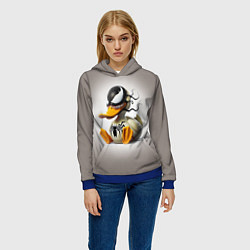 Толстовка-худи женская Venom Duck - ai art fantasy, цвет: 3D-синий — фото 2