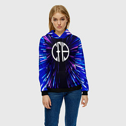 Толстовка-худи женская Pantera neon energy, цвет: 3D-черный — фото 2