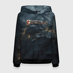 Толстовка-худи женская Stronghold сrusader крестовый шторм, цвет: 3D-черный
