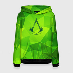 Толстовка-худи женская Assassins Creed green poly, цвет: 3D-черный