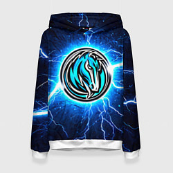 Толстовка-худи женская Даллас Маверикс в разрядах молний, цвет: 3D-белый