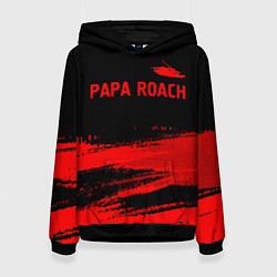 Толстовка-худи женская Papa Roach - red gradient посередине, цвет: 3D-черный