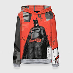 Толстовка-худи женская Бэтмен граффити на стене, цвет: 3D-меланж