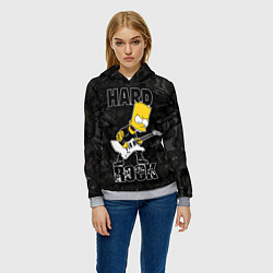 Толстовка-худи женская Hard Rock барт симпсон, цвет: 3D-меланж — фото 2