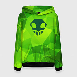 Толстовка-худи женская Bleach green poly, цвет: 3D-черный