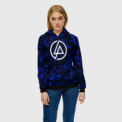 Толстовка-худи женская Linkin Park blue energy, цвет: 3D-черный — фото 2