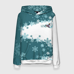 Толстовка-худи женская Сноуборд это жизнь, цвет: 3D-белый