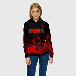 Толстовка-худи женская Roma - red gradient посередине, цвет: 3D-черный — фото 2
