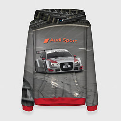 Толстовка-худи женская Автогонки на шорт-треке Audi sport racing team, цвет: 3D-красный