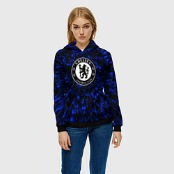 Толстовка-худи женская Chelsea blue energy, цвет: 3D-черный — фото 2