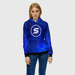 Толстовка-худи женская Skillet blue poly, цвет: 3D-черный — фото 2