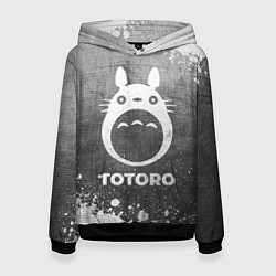 Толстовка-худи женская Totoro - grey gradient, цвет: 3D-черный
