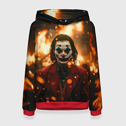 Толстовка-худи женская Джокер огонь и искры, цвет: 3D-красный