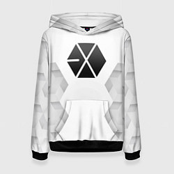 Толстовка-худи женская Exo white poly, цвет: 3D-черный