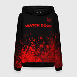 Толстовка-худи женская Watch Dogs - red gradient посередине, цвет: 3D-черный