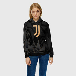 Толстовка-худи женская Juventus golden poly, цвет: 3D-черный — фото 2