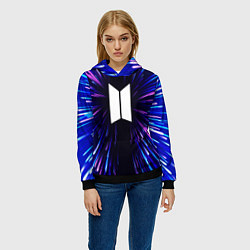 Толстовка-худи женская BTS neon energy, цвет: 3D-черный — фото 2