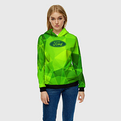 Толстовка-худи женская Ford green poly, цвет: 3D-черный — фото 2