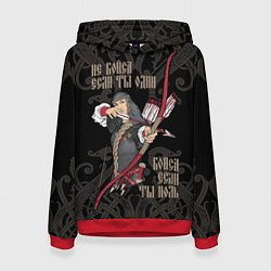 Толстовка-худи женская Не бойся если ты один - бойся если ты ноль, цвет: 3D-красный