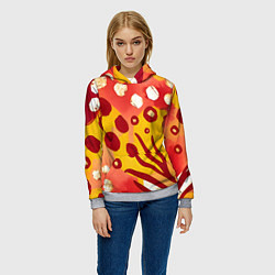 Толстовка-худи женская Африканский паттерн, цвет: 3D-меланж — фото 2