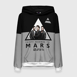 Толстовка-худи женская 30 Seconds to Mars - poster, цвет: 3D-белый