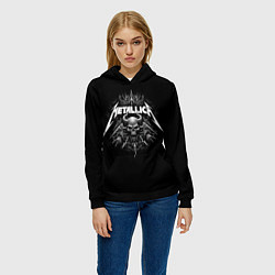 Толстовка-худи женская The horned skull - Metallica, цвет: 3D-черный — фото 2