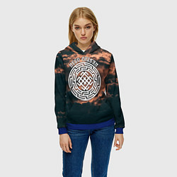 Толстовка-худи женская Белобог - небо славян, цвет: 3D-синий — фото 2