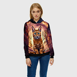 Толстовка-худи женская Каракет в космосе, цвет: 3D-черный — фото 2