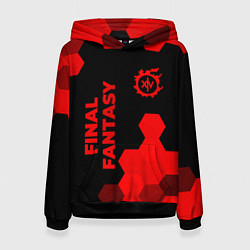 Толстовка-худи женская Final Fantasy - red gradient вертикально, цвет: 3D-черный