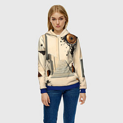 Толстовка-худи женская Архитектурный сюр, цвет: 3D-синий — фото 2