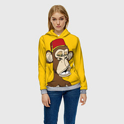 Толстовка-худи женская NFT ape monkey, цвет: 3D-меланж — фото 2