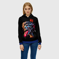 Толстовка-худи женская Mick Jagger - Rolling Stones, цвет: 3D-синий — фото 2