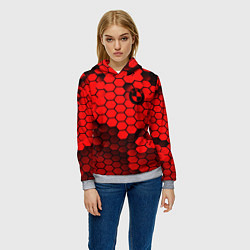 Толстовка-худи женская BMW карбоновая абстракция, цвет: 3D-меланж — фото 2
