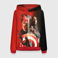 Толстовка-худи женская Капитан Америка Новый мир, цвет: 3D-красный