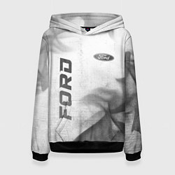 Толстовка-худи женская Ford - white gradient вертикально, цвет: 3D-черный
