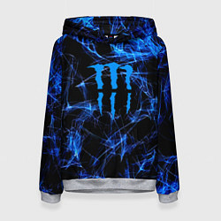 Толстовка-худи женская Monster energy искры дымы, цвет: 3D-меланж