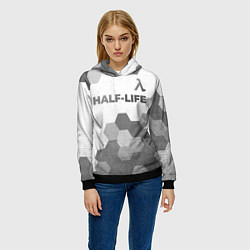 Толстовка-худи женская Half-Life - white gradient посередине, цвет: 3D-черный — фото 2