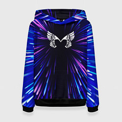 Толстовка-худи женская Placebo neon energy, цвет: 3D-черный