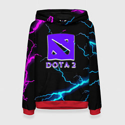 Толстовка-худи женская Dota неоновый шторм, цвет: 3D-красный