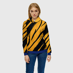 Толстовка-худи женская Тигровый раскрас, цвет: 3D-синий — фото 2