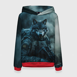 Женская толстовка Волк солдат