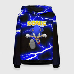 Толстовка-худи женская Sonic storm electro, цвет: 3D-черный