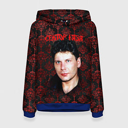 Толстовка-худи женская Сектор газа красные узоры, цвет: 3D-синий