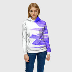 Толстовка-худи женская Color white purple, цвет: 3D-белый — фото 2