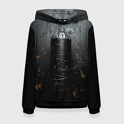 Толстовка-худи женская Черная боксерская груша, цвет: 3D-черный