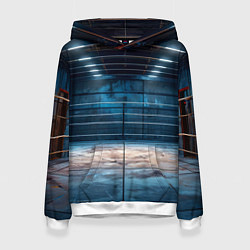 Толстовка-худи женская Бойцовский спортзал, цвет: 3D-белый