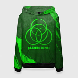 Толстовка-худи женская Elden Ring - green gradient, цвет: 3D-черный
