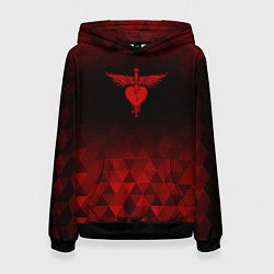 Женская толстовка Bon Jovi red poly