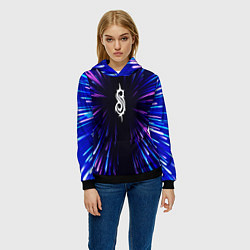 Толстовка-худи женская Slipknot neon energy, цвет: 3D-черный — фото 2