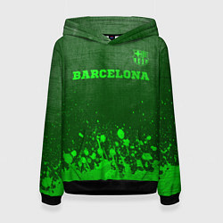 Толстовка-худи женская Barcelona - green gradient посередине, цвет: 3D-черный
